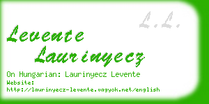 levente laurinyecz business card